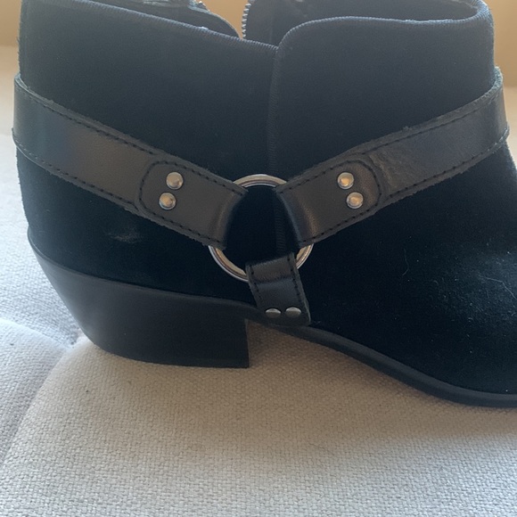 Sam Edelman Phoenix Suede/Leather Booties w Ankle Buckle and Side Zip Size 7.5 - Picture 14 of 16